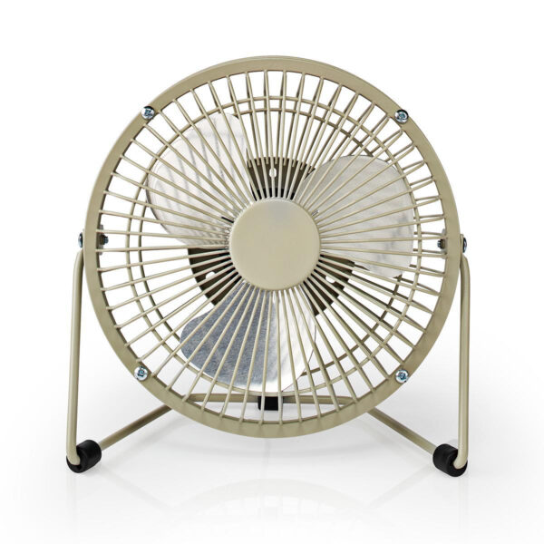 Metalen Miniventilator | 15 cm Diameter | USB-Voeding | Grijs