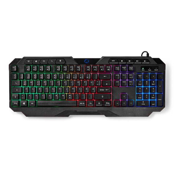 Bedraad Gaming Toetsenbord | USB Type-A | Membrane Toetsen | LED | QWERTZ | Duits | Lengte stroomkabel: 1.30 m | Multimedia