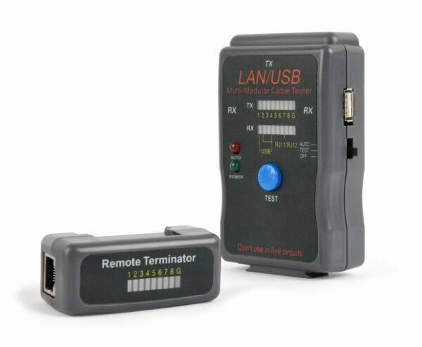 Kabeltester voor RJ11, RJ45 & USB