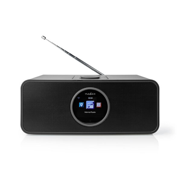 Internetradio | Tafelmodel | Bluetooth® / Wi-Fi | FM / Internet | 2.4 " | Kleurenscherm | 42 W | Afstandbestuurbaar | App-gestuurd | Koptelefoonoutput | Wekker | Slaaptimer | Zwart