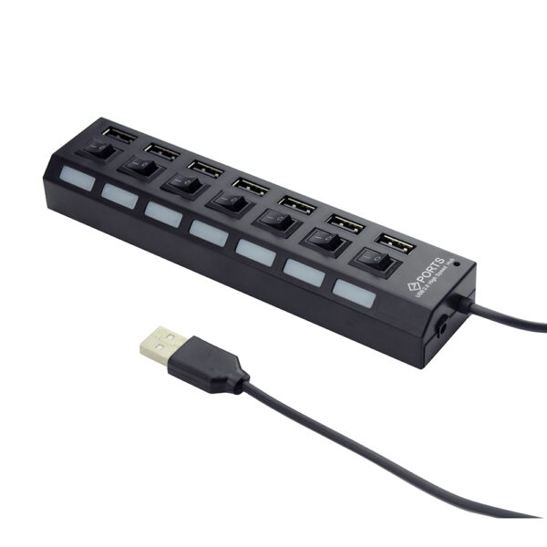 7 poorts USB 2.0 hub met voeding