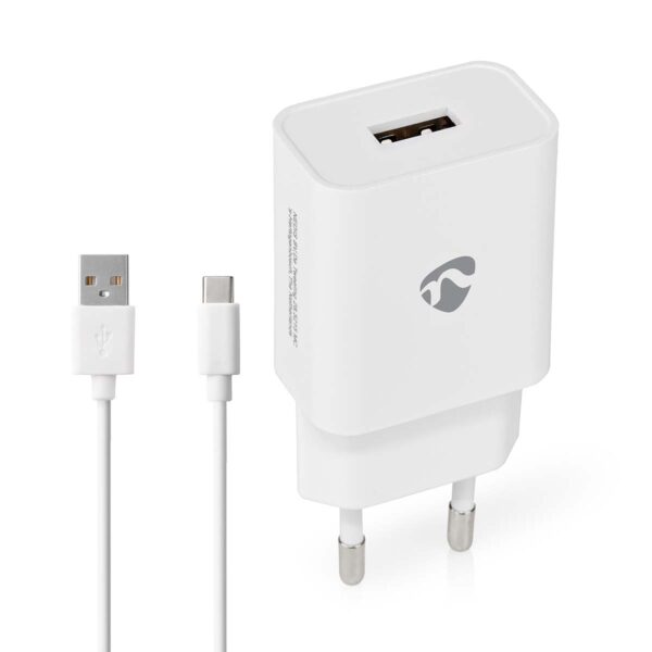 Thuislader | 2,4 A | Losse Kabel | USB-C | Wit