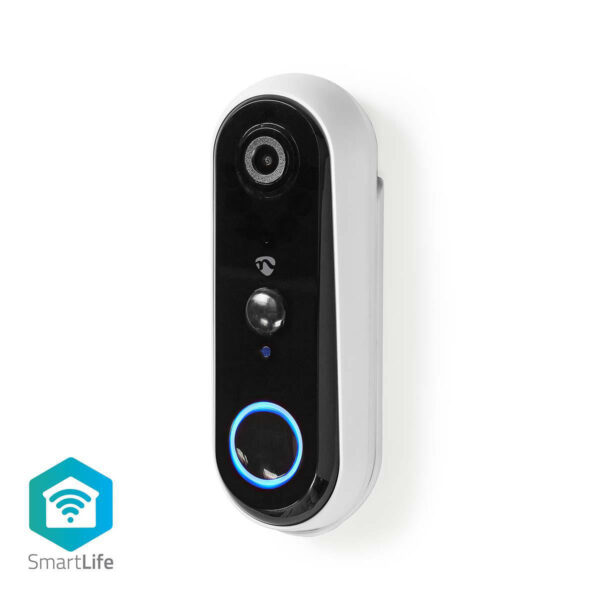 SmartLife Videodeurbel | Wi-Fi | Batterij Gevoed | Android & iOS | HD 720p | Cloud / MicroSD | IP54 | Met bewegingssensor | Nachtzicht | Wit/Zwart