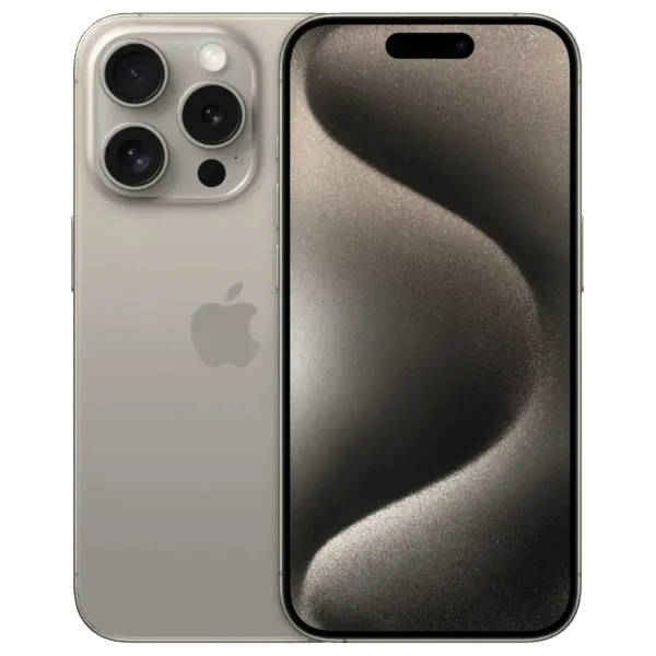 Refurbished iPhone 15 Pro 128 GB Titanium Zilver Als nieuw