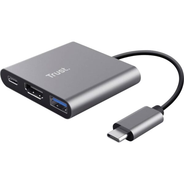 Trust USB-Hubs, Schnittstellen-Verteiler USB-C (USB 3.2 Gen 2) multiport hub Zilver