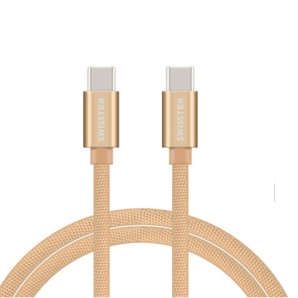 Swissten Swissten USB-C naar USB-C Kabel 1.2M Goud