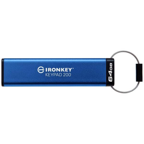 Kingston IronKey Keypad 200 USB-stick Retail 64 GB Blauw IKKP200/64GB USB-A 3.2 Gen 1