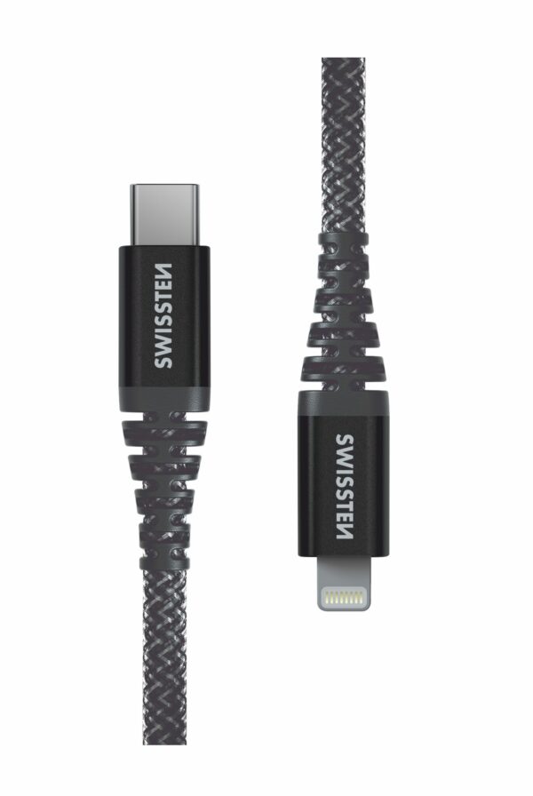 Swissten Swissten Kevlar USB-C naar Lightning kabel - 1.5M - Zwart
