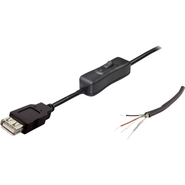 BKL Electronic 10080120 BKL Electronic USB-A 10080120 - USB-kabel 2.0 A-koppeling met schakelaar zwart Bus, recht 1 stuk(s)