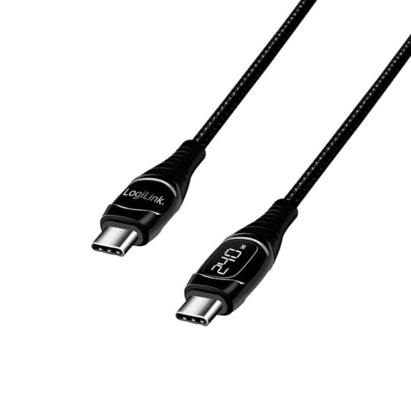 LogiLink USB-C-kabel USB 2.0 USB-A stekker 2.00 m Zwart Stekker past op beide manieren CU0185