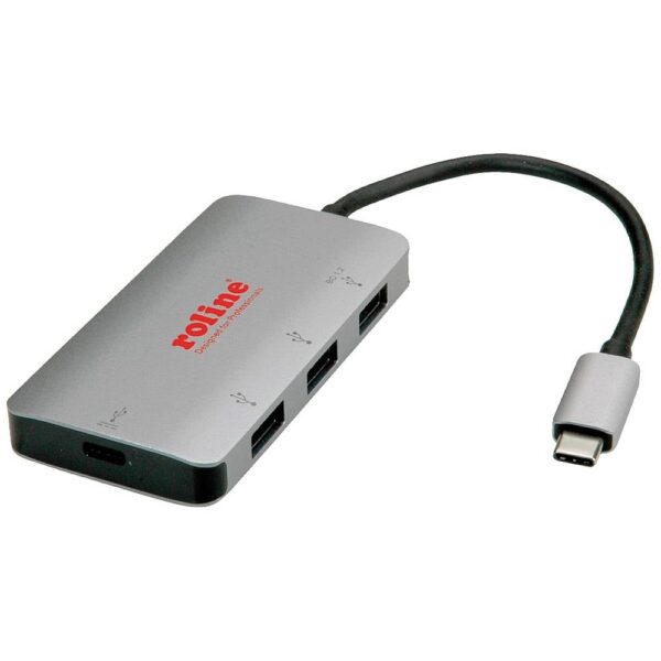 ROLINE USB 3.2 Gen 1 Hub, 3-voudig, Type C aansluitkabel (PD+Data)