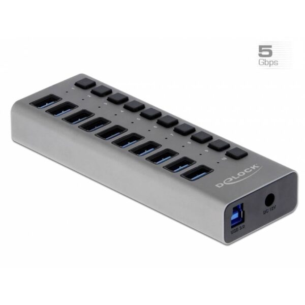 Delock 63670 USB-C (USB 3.2 Gen 2) multiport hub 10 poorten Grijs