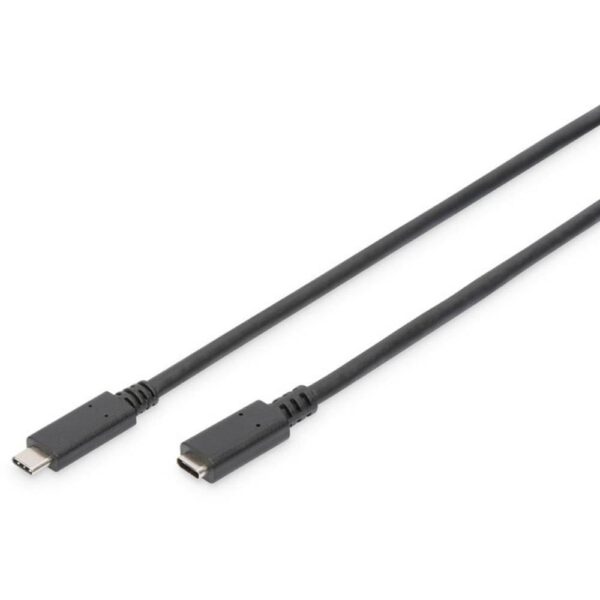 Digitus USB-kabel USB 2.0 USB-C stekker, USB-C bus 2.00 m Zwart Flexibel, Folie afscherming, Afscherming gevlochten AK-300210-020-S