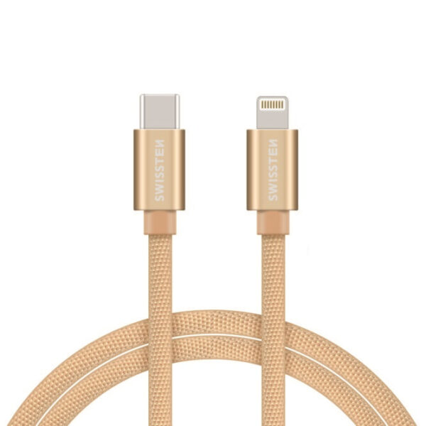 Swissten Swissten Lightning naar USB-C Kabel 1.2M Goud