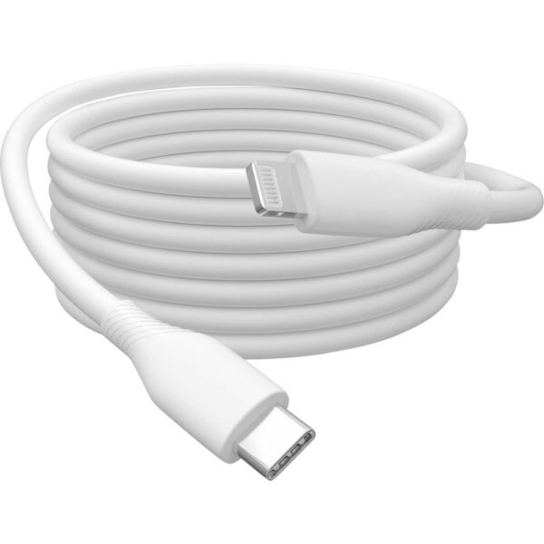 Digitus USB-kabel USB 2.0 Apple Lightning stekker, USB-C stekker 1.00 m Wit Flexibel, Zeer flexibel, Met USB, Silicone, Uitstekende verouderingseigenschappen,