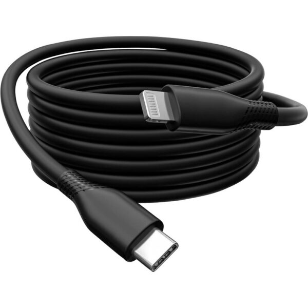 Digitus USB-kabel USB 2.0 Apple Lightning stekker, USB-C stekker 1.00 m Zwart Flexibel, Zeer flexibel, Met USB, Silicone, Uitstekende
