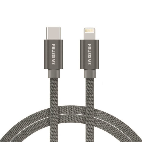 Swissten Swissten Lightning naar USB-C Kabel 1.2M Grijs