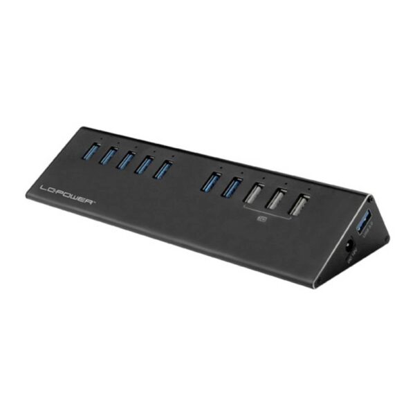 LC Power LC-HUB-ALU-2B-10 USB 3.2 Gen 1-hub 7 poorten Zwart