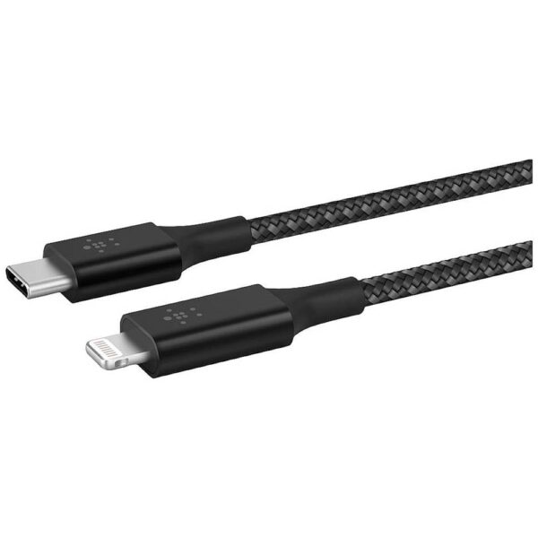 Parat USB-kabel USB-C stekker, Apple Lightning stekker 1.00 m Zwart Stoffen mantel 990597999