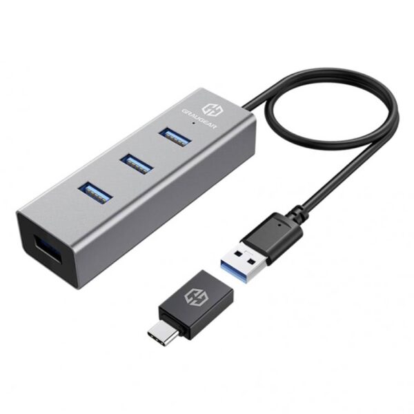 GrauGear G-HUB4-AC USB 3.0-hub 4 poorten Met USB-C stekker Meerdere kleuren