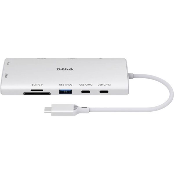 D-Link DUP-A01 USB-C (USB 3.2 Gen 1) multiport hub Met USB-C stekker, USB-C PD laadaansluiting Wit