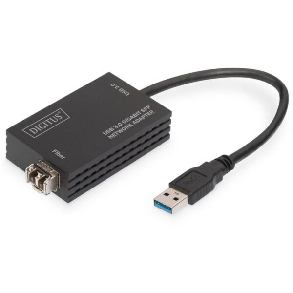 Digitus Computer, Glasvezel, Laptop, USB 3.2 Gen 1 (USB 3.0), Netwerk Adapter [1x USB - 1x SFP-slot] DN-3026 17.00 cm