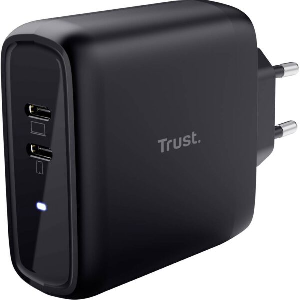 Trust MAXO 65W 2P USB-C CHARGER BLK Laadadapter 65 W 2x USB-C Zwart Binnen