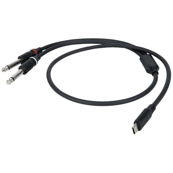 DAP FL111 verloopkabel USB-C naar 2x jack mono 75cm