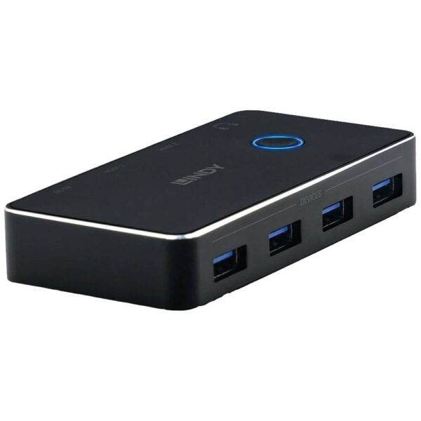 LINDY 43387 4 + 2 poorten USB 3.2 Gen 1-schakelaar (USB 3.0) Zwart