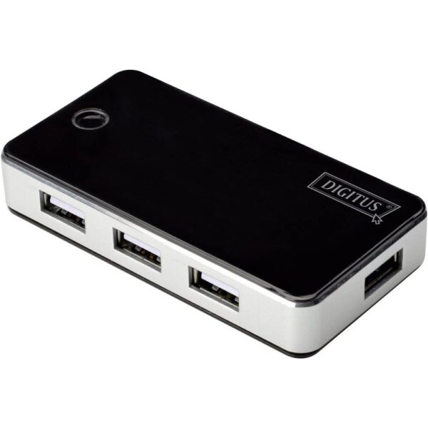 Digitus DA-70222 USB 2.0-hub 7 poorten Zwart, Zilver