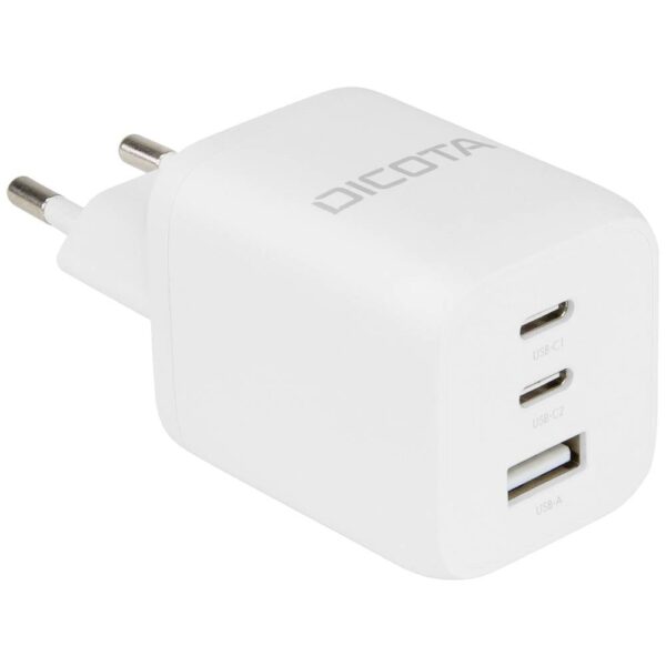 Dicota Compact USB-oplader 65 W 1x USB-A, 2x USB-C USB PD Wit Binnen GaN