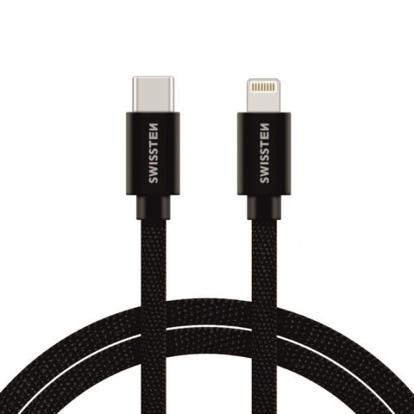 Swissten Swissten Lightning naar USB-C Kabel - Gecertificeerd door Apple - 1.2M - Zwart