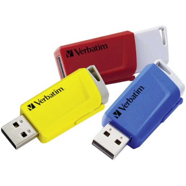 Verbatim V Store N CLICK USB-stick 16 GB Geel, Rood, Blauw 49306  USB-A 3.2 Gen 1
