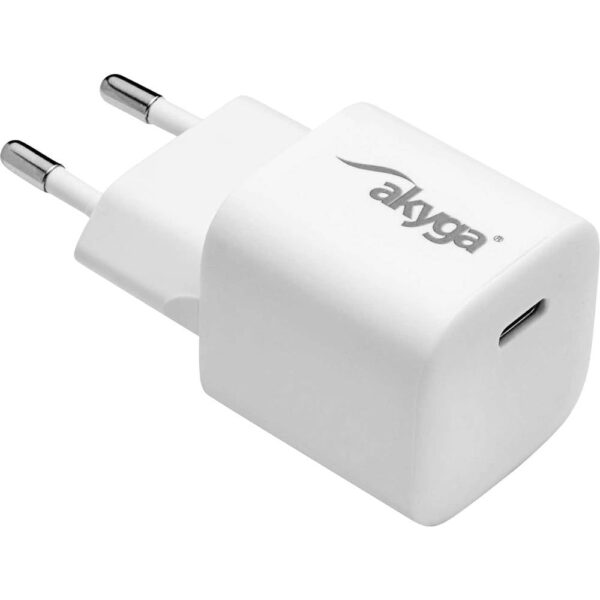 Akyga AK-CH-22 USB-oplader 25 W 1x USB-C USB PD Wit Binnen