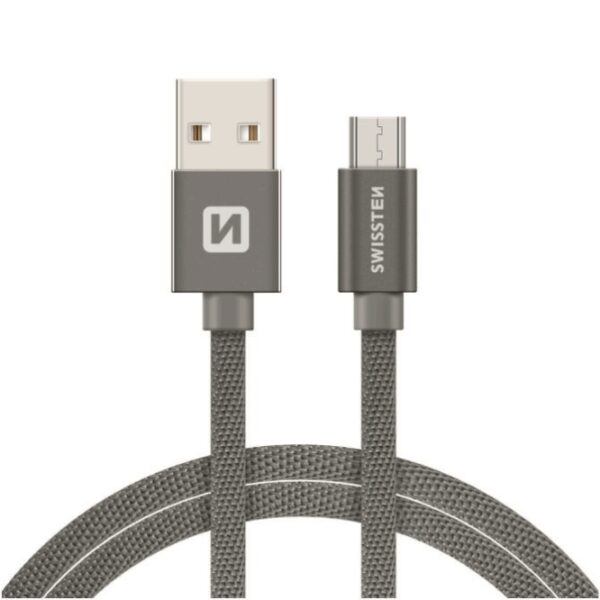 Swissten Swissten Micro-USB naar USB kabel - 1.2M - Grijs