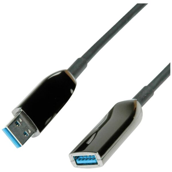ROLINE Aktieve USB 3.2 Gen 1 verlengkabel, AOC, zwart, 20 m