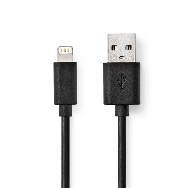 Nedis Oplaadkabel Apple lightning 8-pins naar USB 1m zwart