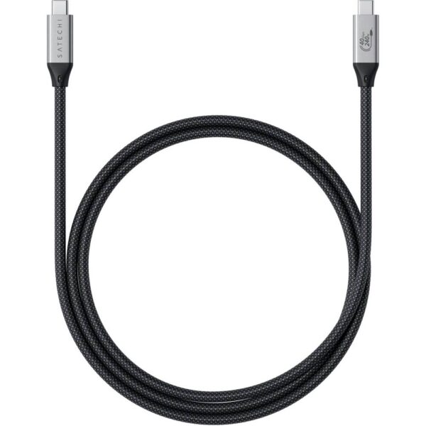 Satechi USB-C-kabel USB 4.0 USB-C 1.20 m Zwart, Zilver ST-YU4120M