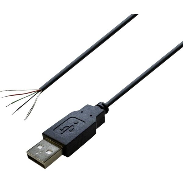 TRU COMPONENTS 1582621 USB-A-stekker 2.0 met open kabeluiteinde USB-A-stekker 2.0 1 stuk(s)