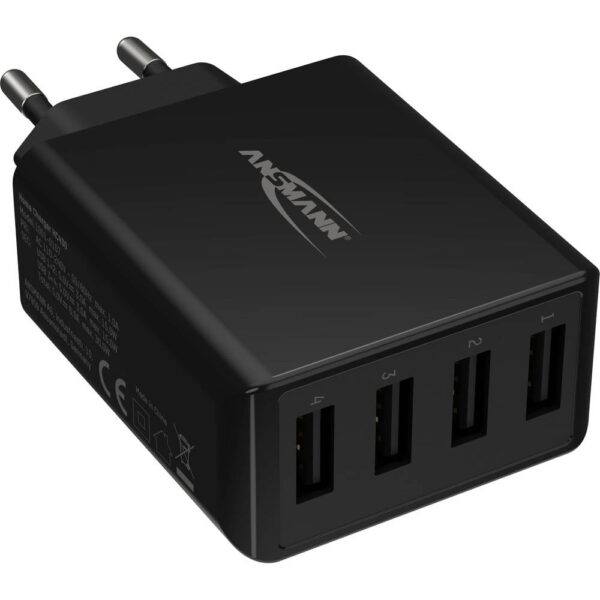 Ansmann HomeCharger HC430 USB-oplader 30 W 4x USB-A Zwart Binnen