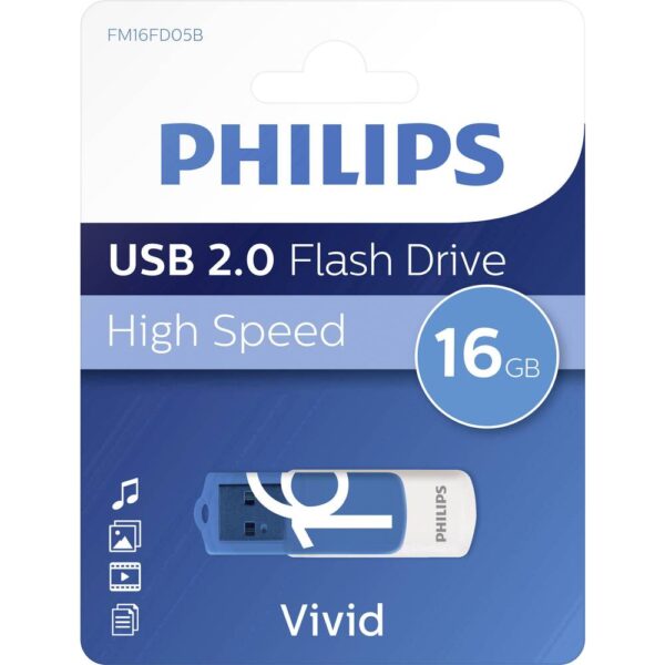 Philips VIVID USB-stick 16 GB Blauw FM16FD05B/00 USB-A 2.0