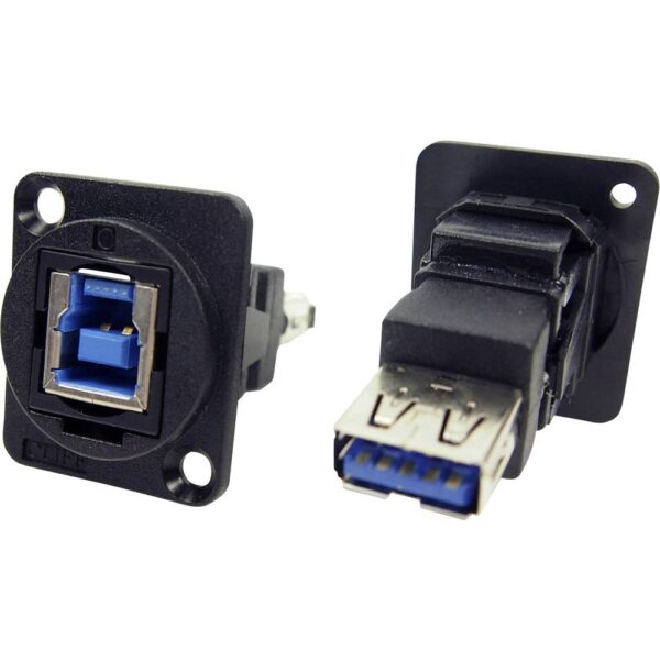 Cliff CP30206N CP30206N XLR-adapter USB 3.0-B bus naar USB 3.0 A-bus Adapter, inbouw 1 stuk(s)