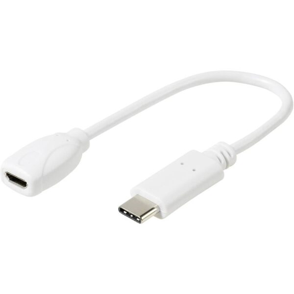 Vivanco Mobiele telefoon Adapter [1x Micro-USB-bus - 1x USB-C 2.0 stekker] DCAVVUSBCMB02W 20.00 cm Universeel