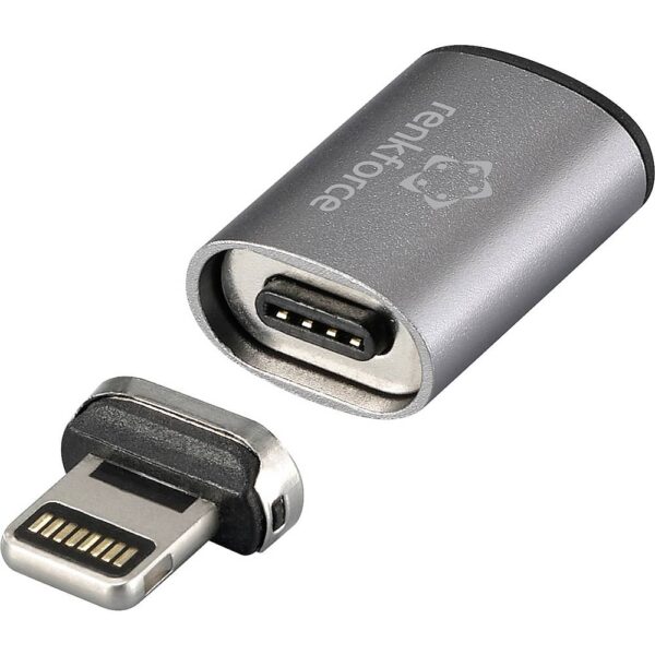 Renkforce USB-C, Apple iPad/iPhone/iPod Adapter [1x USB-C bus - 1x Apple dock-stekker Lightning] Magnetische stekker