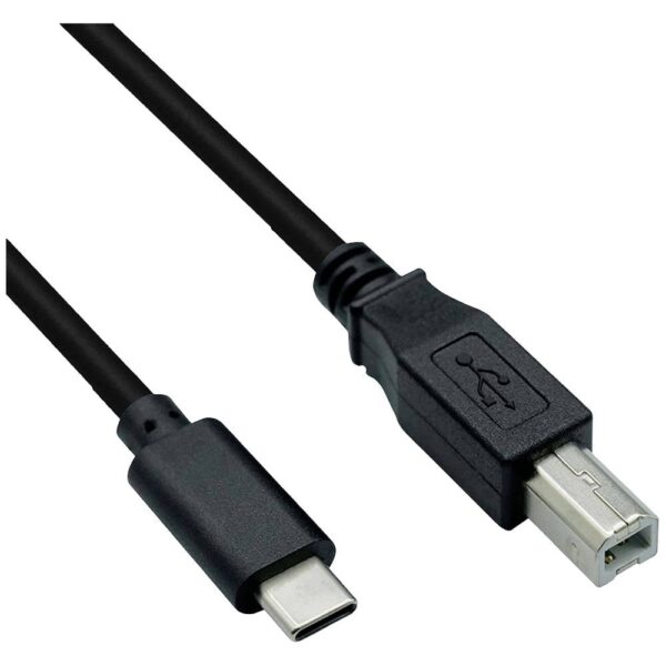 ROLINE USB2.0 Type C Kabel, C - B, M/M, zwart, 1,8 m