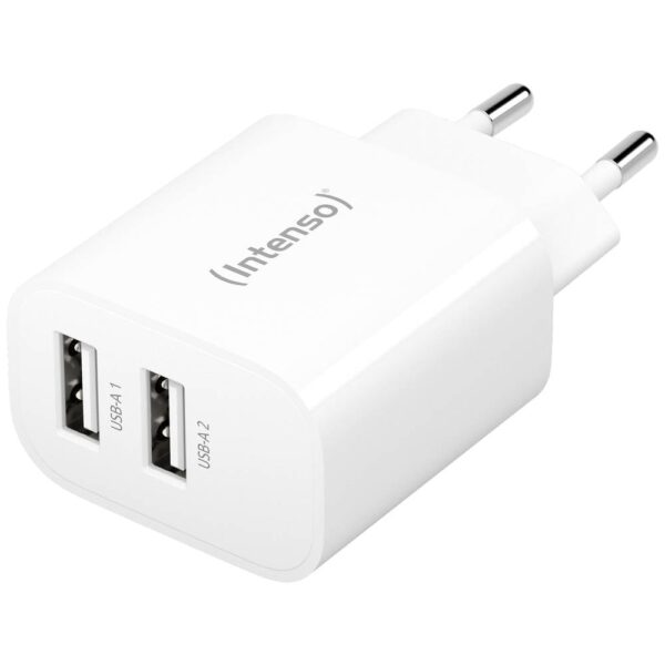 Intenso W24AA USB-oplader 24 W 2x USB-A Wit Binnen