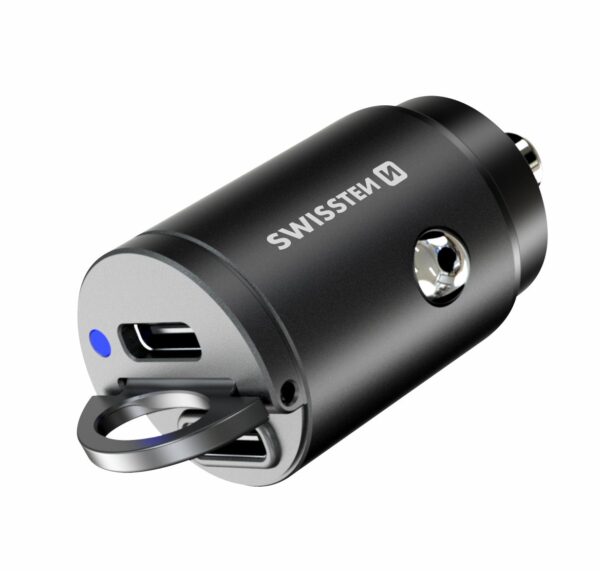 Swissten Swissten Autolader - 2 poorten - Snellader - 45W - 2x USB-C - Zwart