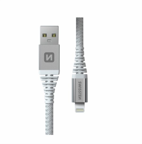 Swissten Swissten Kevlar USB-A naar Lightning kabel - 1.5M - Wit