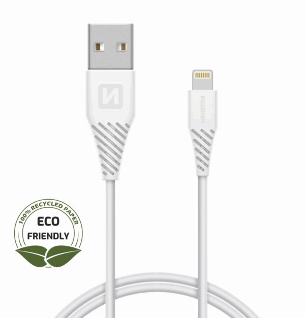 Swissten Swissten Lightning naar USB kabel - 1.2M - Wit - Duurzame verpakking