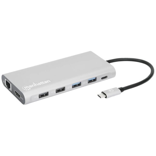 Manhattan USB-C PD 12-in-1-Dockingstation USB-C dockingstation Geschikt voor merk (dockingstation): Universeel Geïntegreerde kaartlezer, USB-C Power Delivery